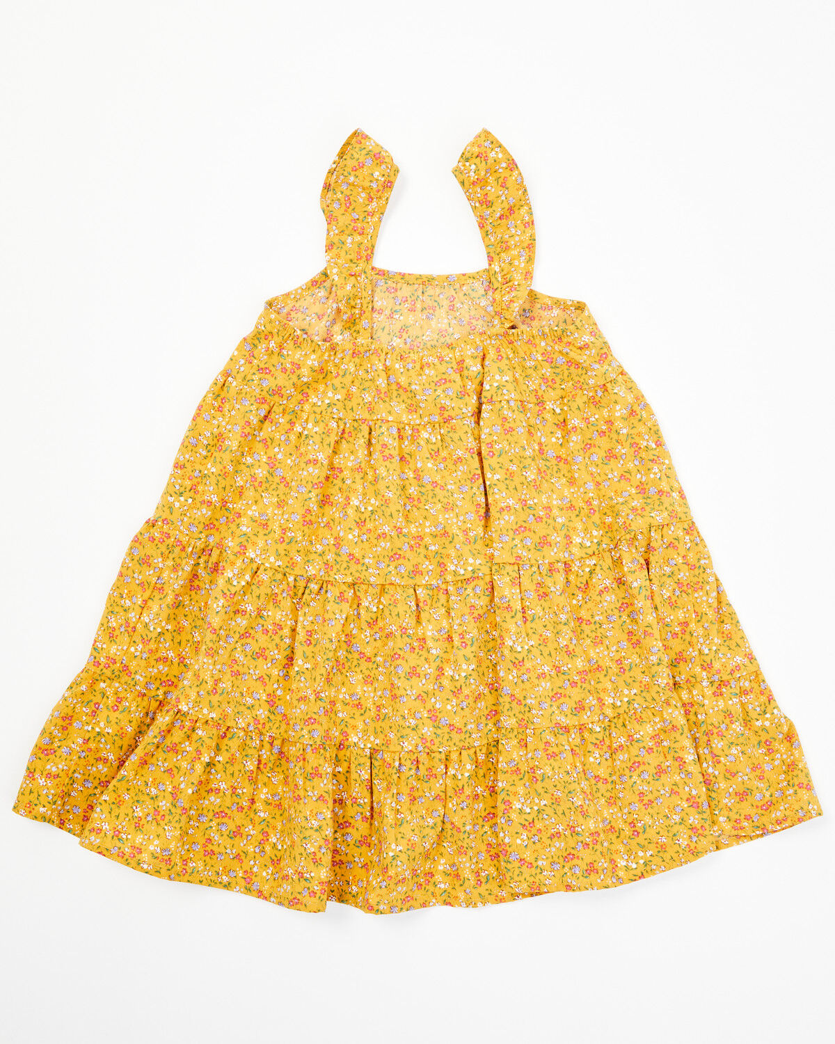 Image #3 - Yura Toddler Girls' Floral Print Sleeveless Dress, Mustard, hi-res