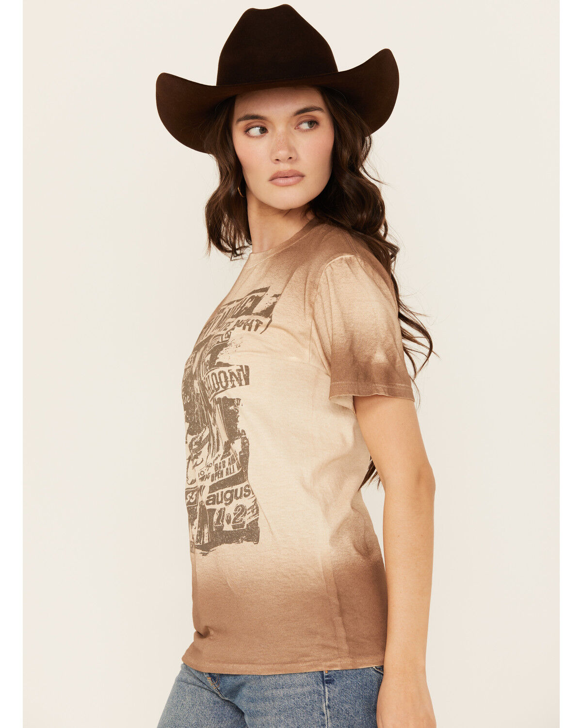 Image #2 - Cut & Paste Women's Tie-Dye Short Sleeve Graphic Tee, Brown, hi-res