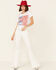Image #2 - Cut & Paste Women's Stars & Stripes Forever Graphic Crop Tee, Ivory, hi-res