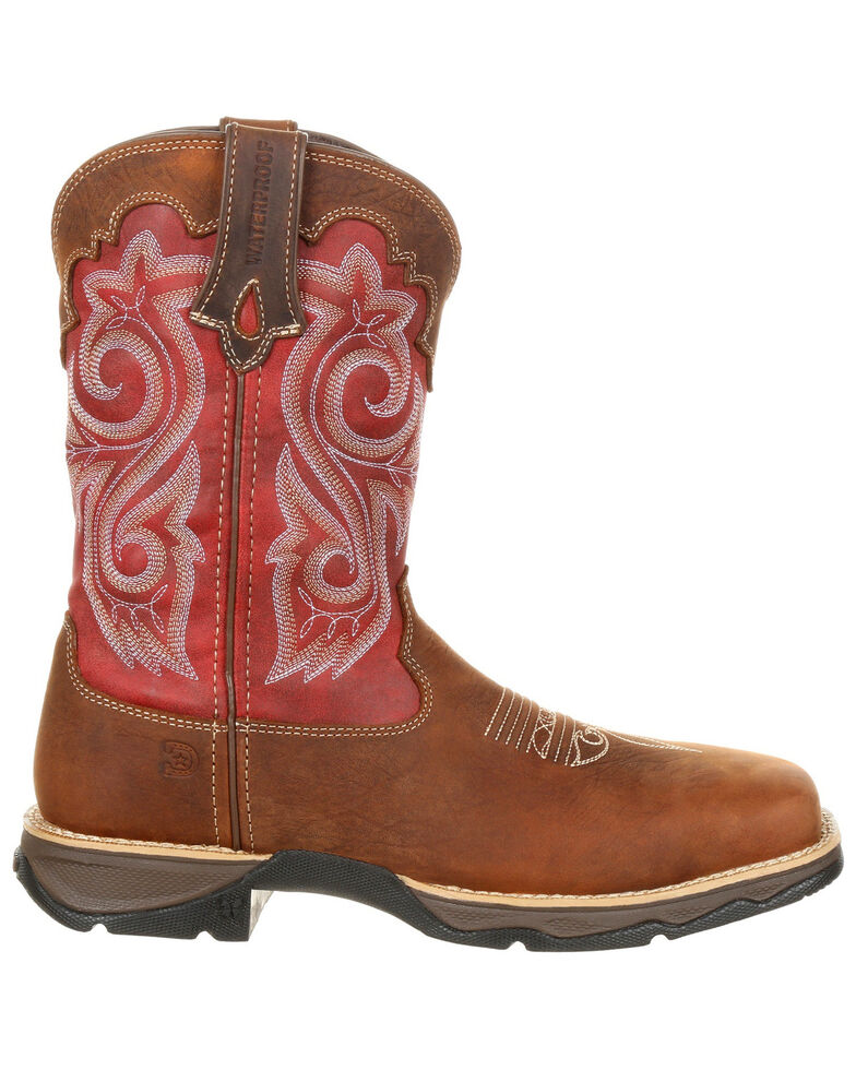 Durango Women's Rebel Waterproof Western Work Boots - Composite Toe , Brown, hi-res
