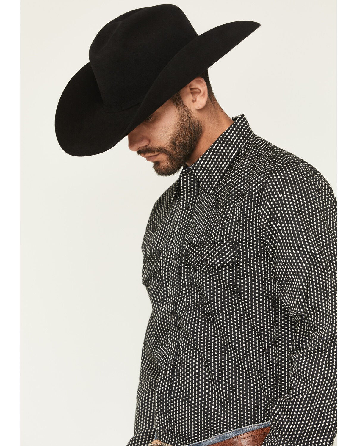 Image #2 - Moonshine Spirit&reg; Men's Side Stage Geo Print Long Sleeve Snap Western Shirt, Black, hi-res