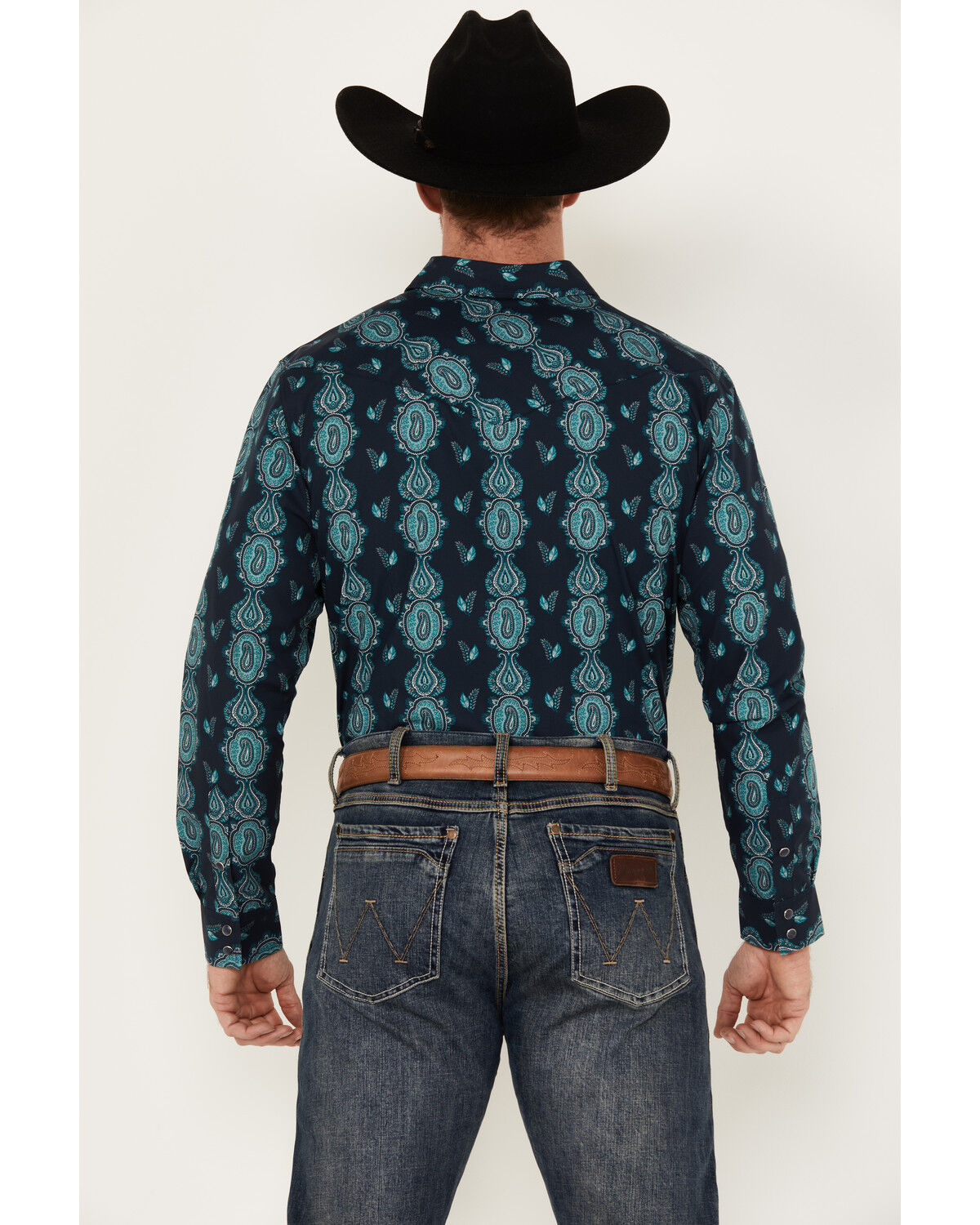Image #4 - Gibson Trading Co Men's Take It Easy Long Sleeve Snap Western Shirt, Indigo, hi-res