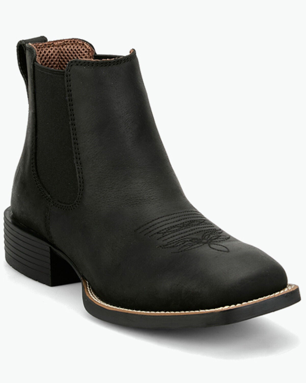 Justin Men's Stampede Norman Chelsea Boots - Broad Square Toe, Black, hi-res