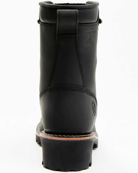 Image #5 - Hawx Men's 8" Logger Work Boots - Composite Toe, Black, hi-res