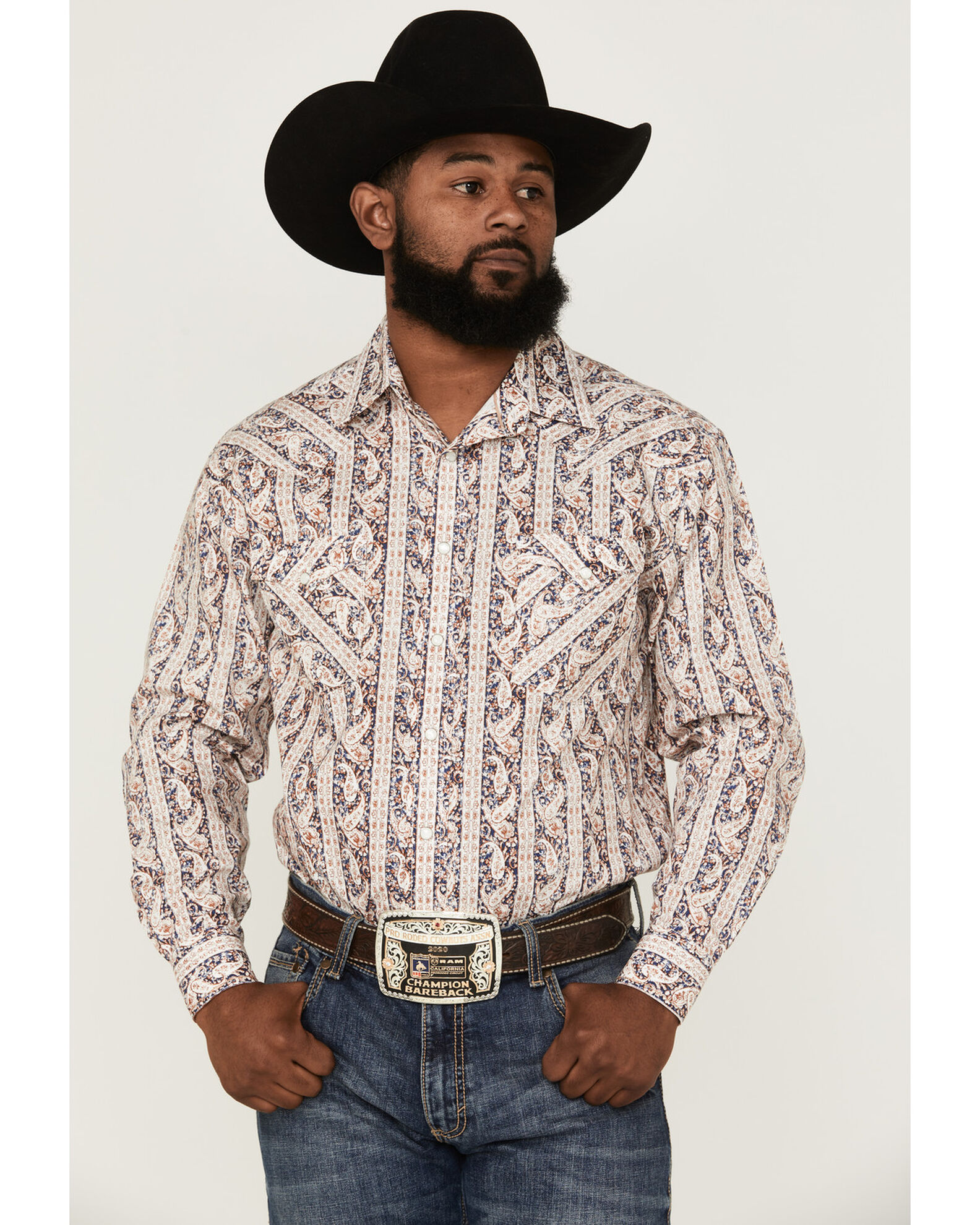 Mens long sleeve hot sale western shirts with snaps