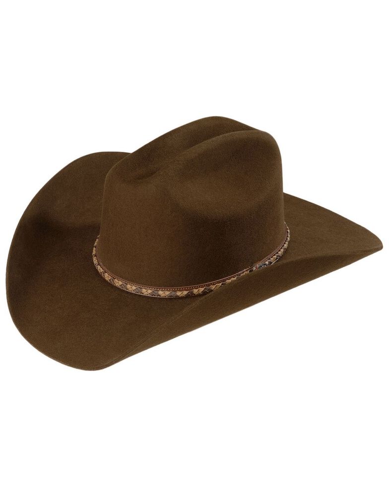 Justin Men's Plains 2X Wool Felt Cowboy Hat, Brown, hi-res