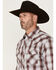 Image #2 - Wrangler 20X Men's Plaid Print Long Sleeve Snap Stretch Western Shirt, Wine, hi-res