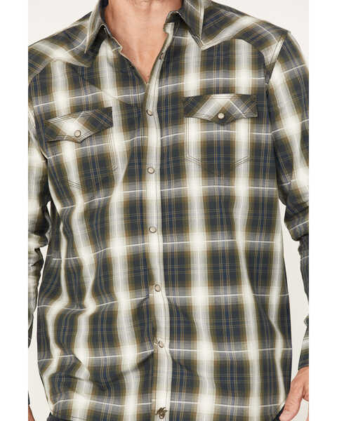 Image #3 - Moonshine Spirit Men's All Day Long Large Plaid Snap Western Shirt , Green, hi-res
