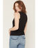 Image #4 - Idyllwind Women's Solid Sleeveless Snap Rib Knit Tank Top, Black, hi-res