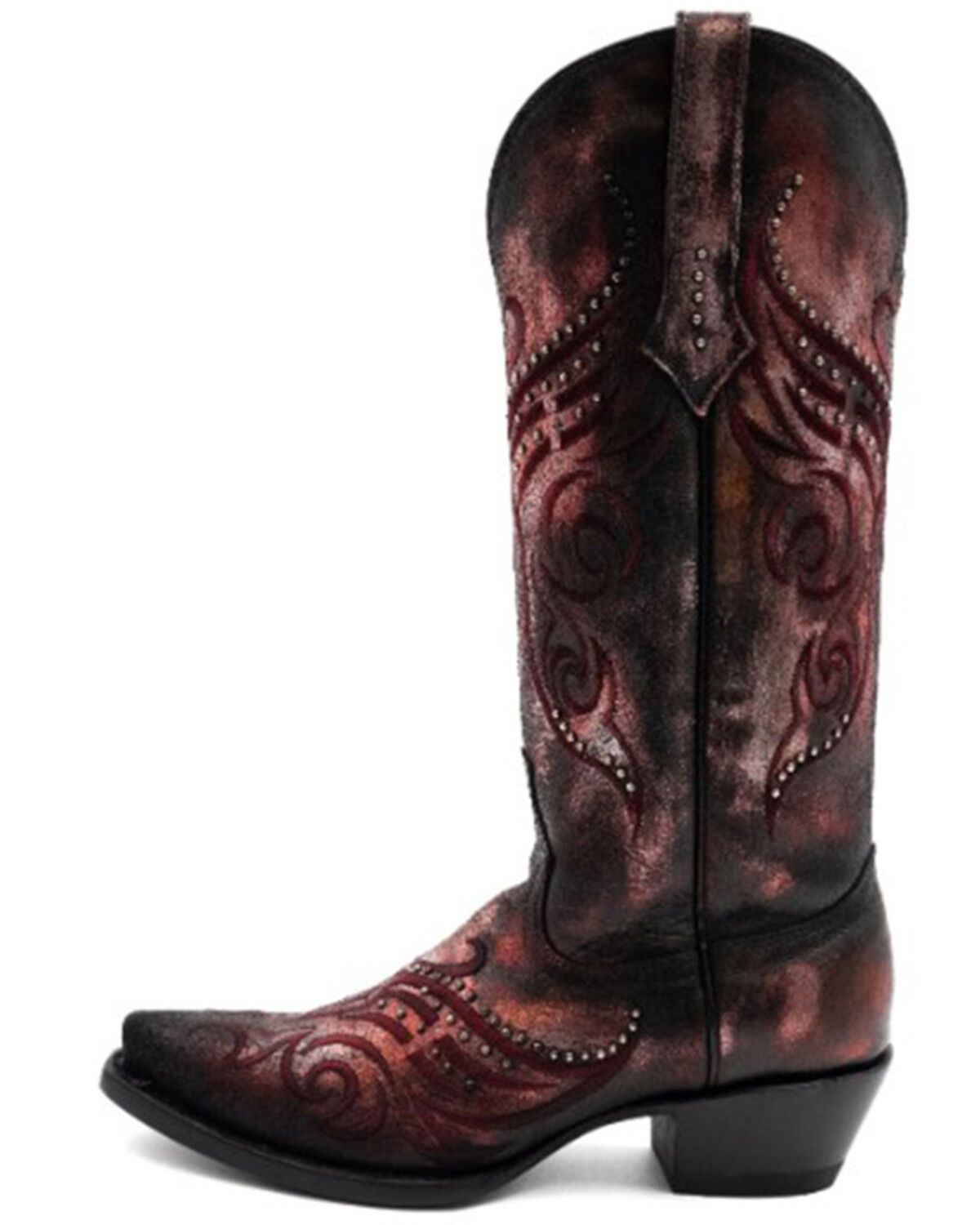 Image #3 - Ferrini Women's Masquerade Western Boots - Snip Toe, Red, hi-res