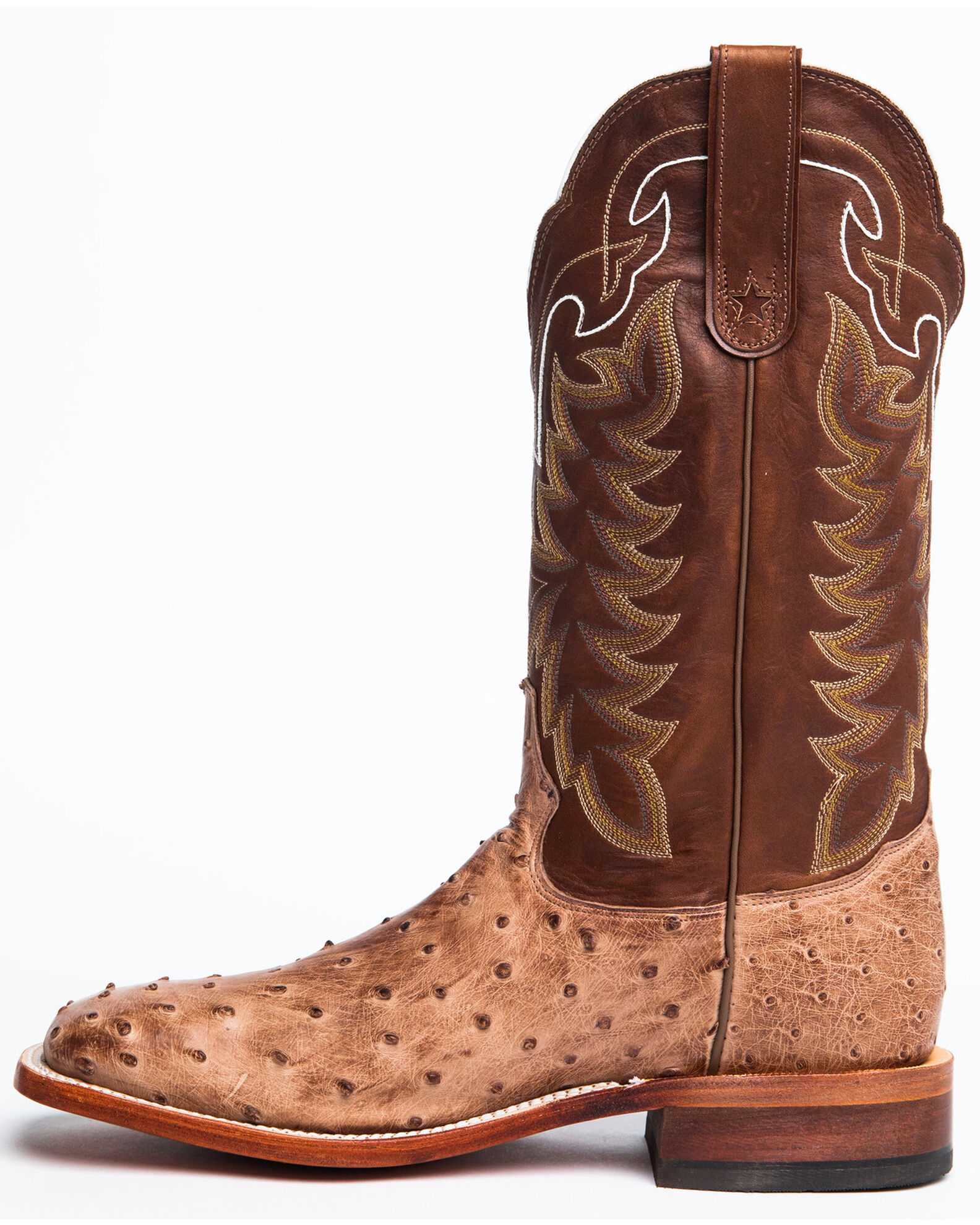 Tony Lama Men s San Saba Vintage Full Quill Ostrich Western Boots Broad Square Toe Country Outfitter