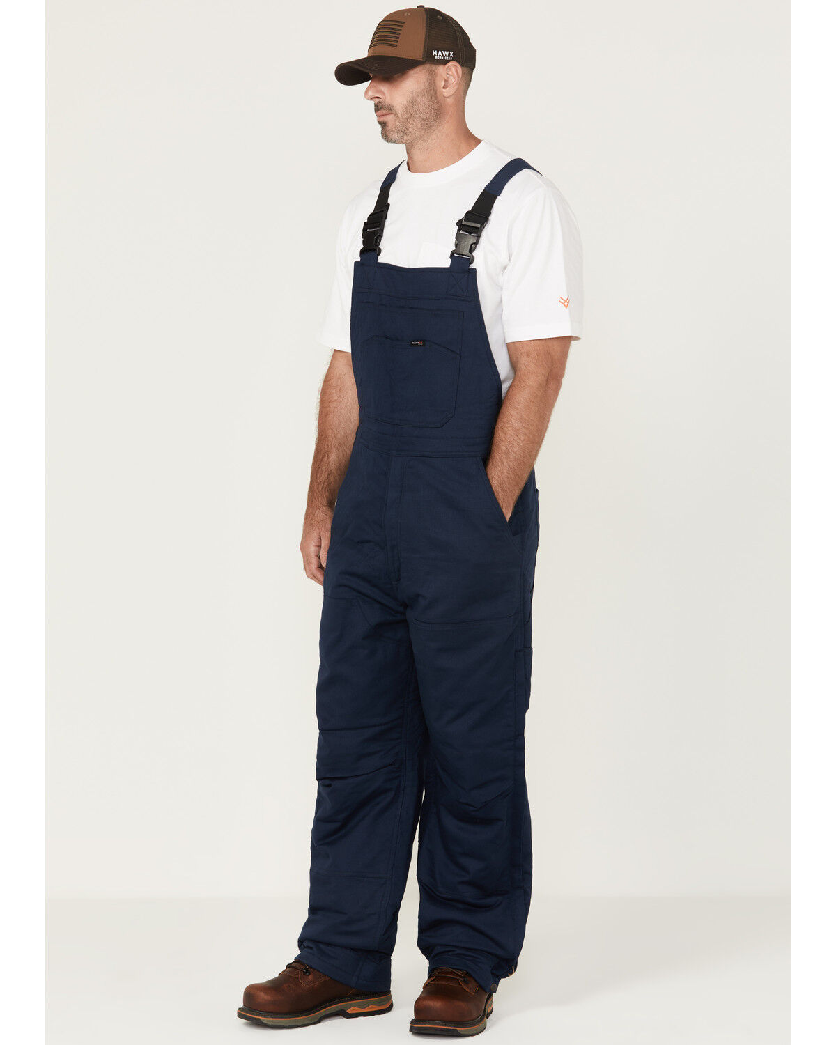 Image #1 - Hawx Men's FR Insulated Solid Bib Overalls, Navy, hi-res