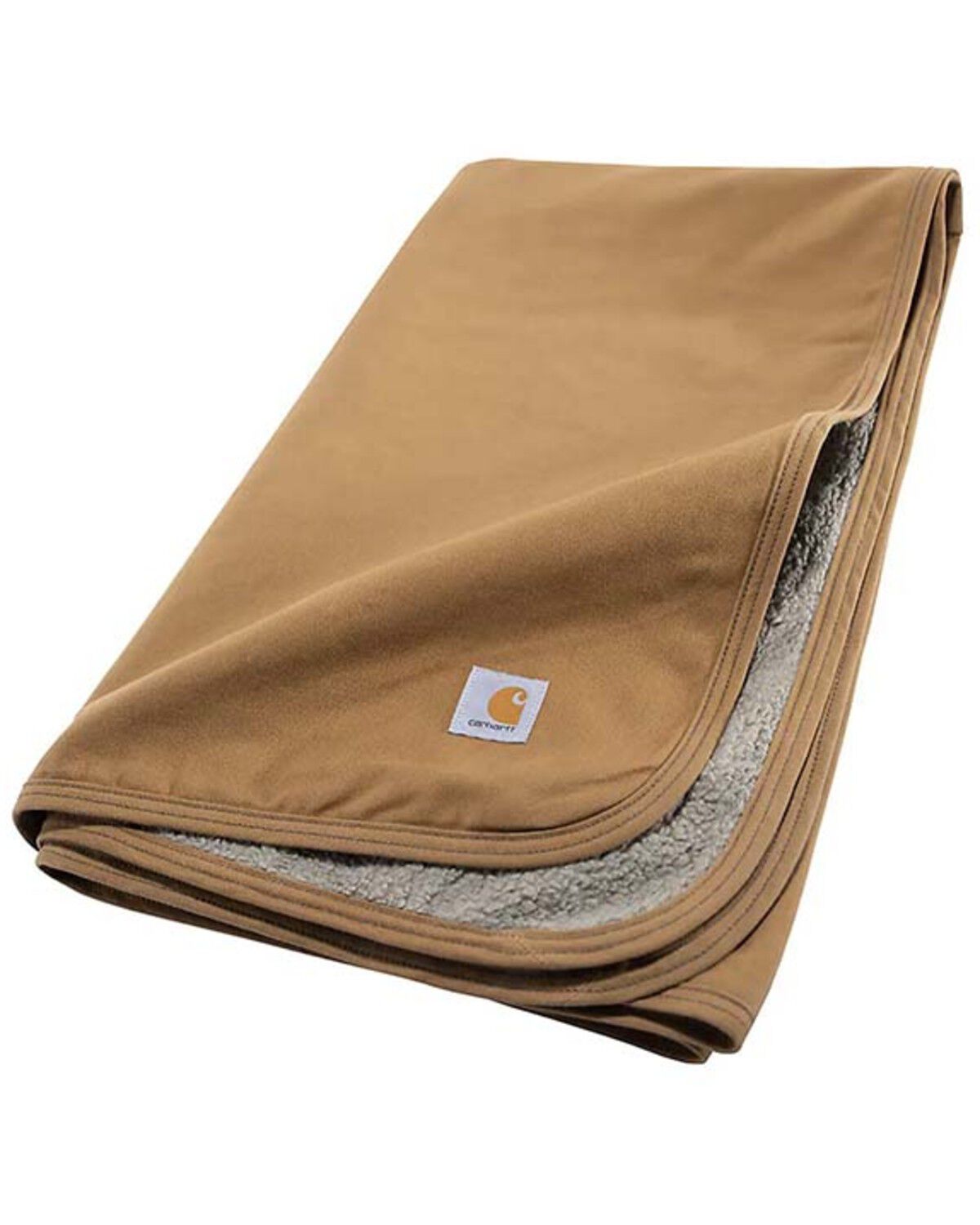 Carhartt Firm Duck Sherpa-Lined Blanket, Brown, hi-res