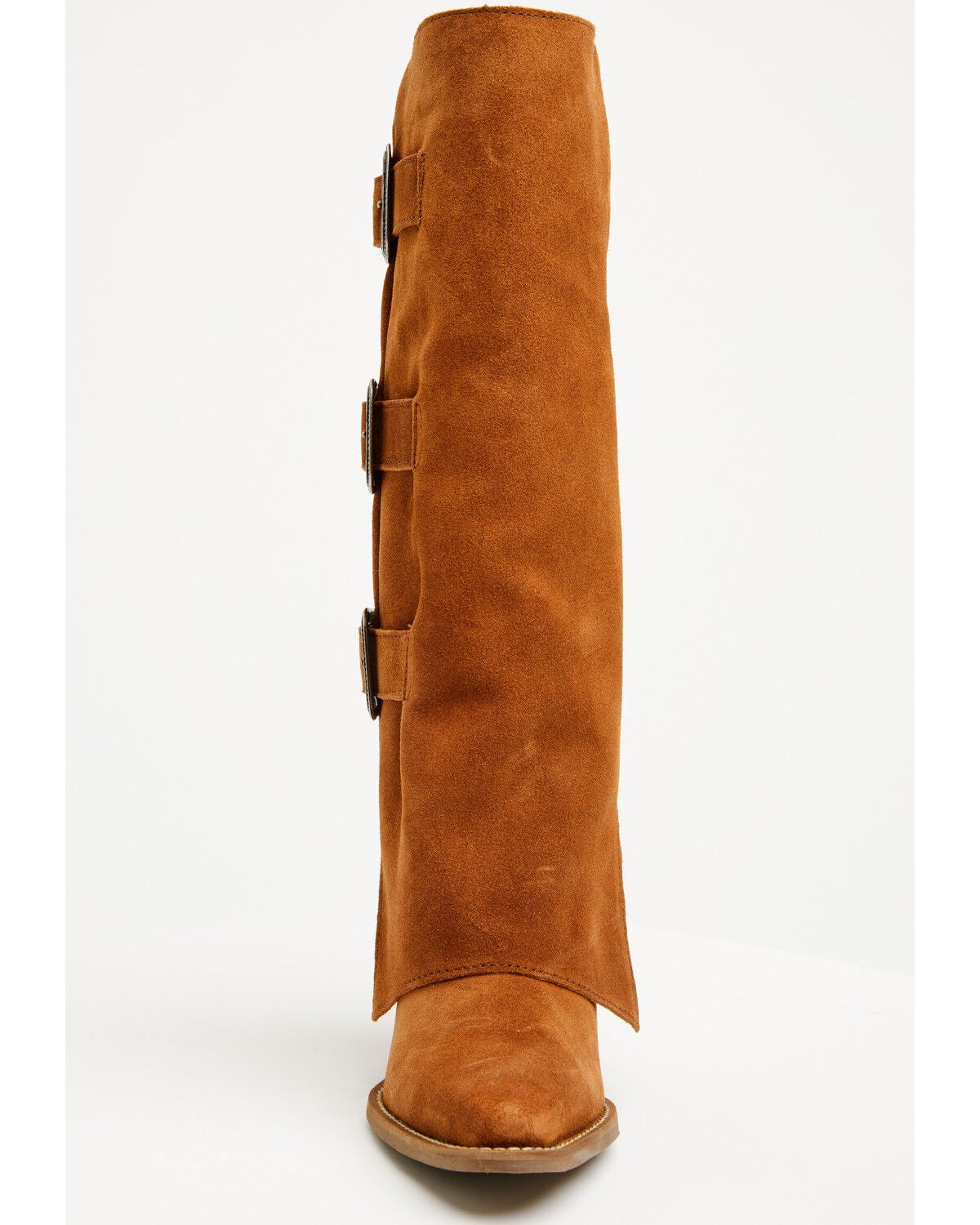 Image #4 - Dingo Women's Buckle Bunny Tall Western Boots - Round Toe, Camel, hi-res