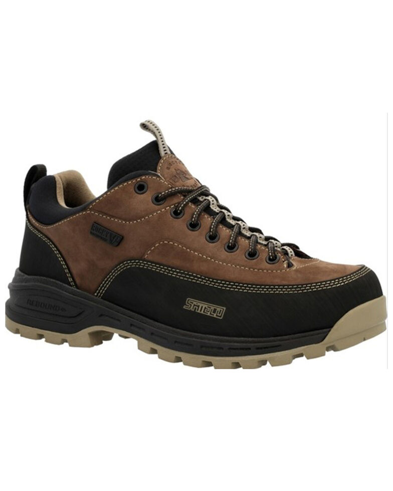 Rocky Men's Mountain Stalker Pro Waterproof Lace-Up Hiking Work Oxford Shoes - Round Toe , Black/brown, hi-res