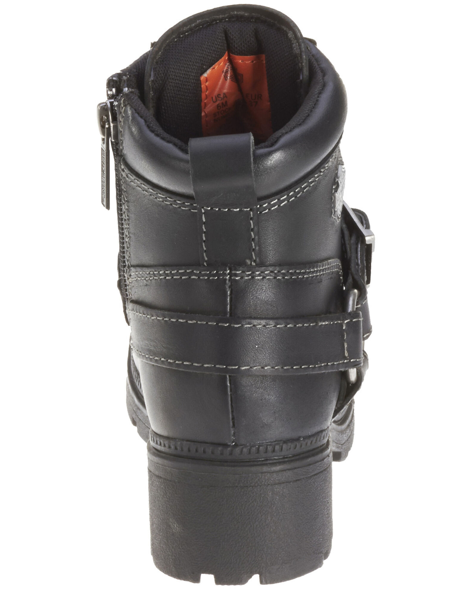 Image #4 - Harley Davidson Women's Tegan Lace Moto Boots - Round Toe, Black, hi-res