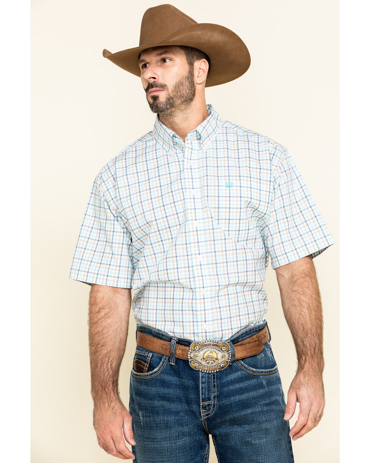 Mens short sleeve western button up clearance