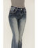 Grace In La Women's Steer Head Southwestern Pocket Bootcut Jeans, Blue, hi-res