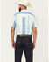 Image #4 - Sendero Provisions Men's Wyatt Serape Striped Print Short Sleeve Snap Western Shirt, Teal, hi-res