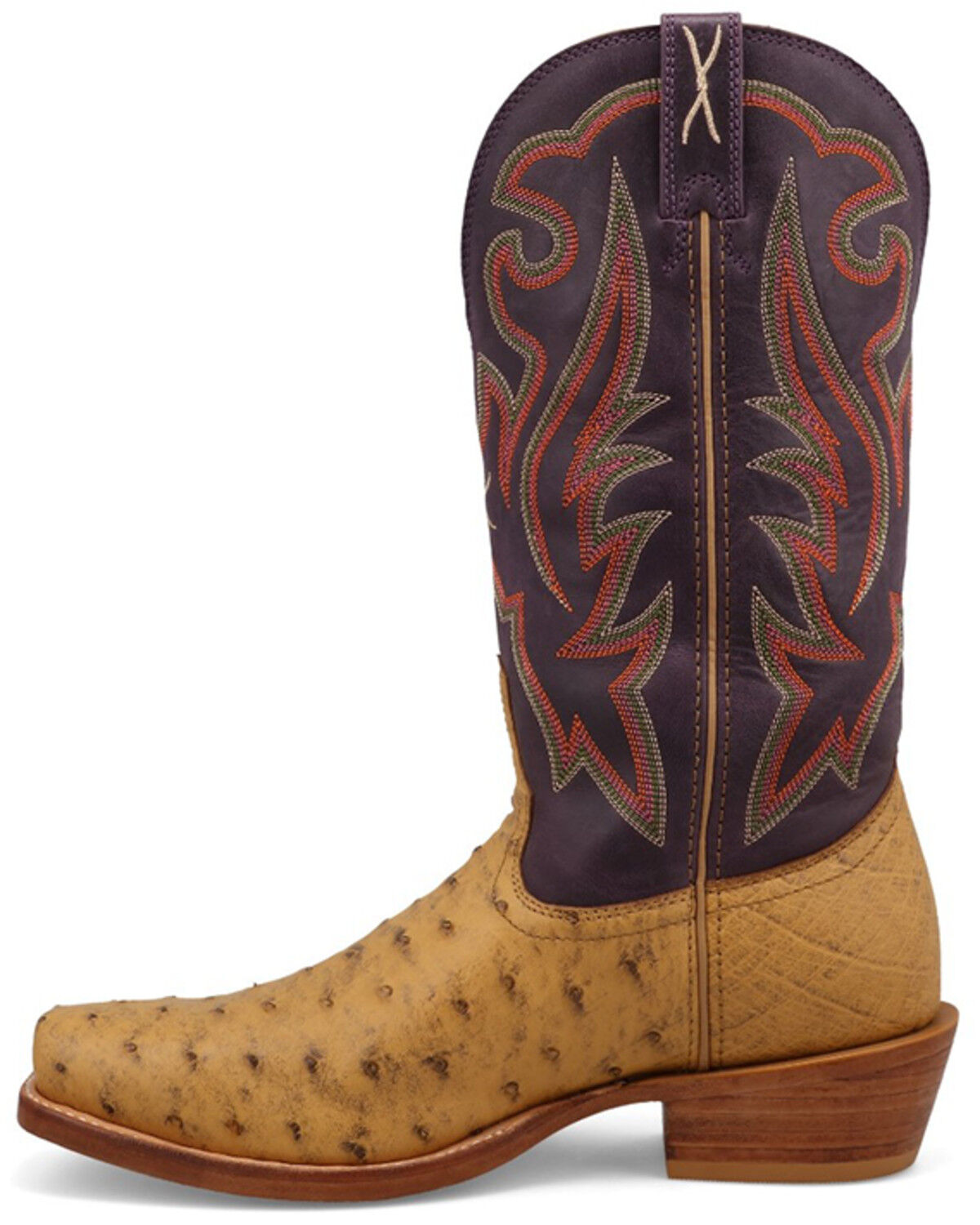 Image #3 - Twisted X Men's 13" Reserve Exotic Full-Quill Ostrich Western Boots - Square Toe, Honey, hi-res