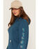 Image #2 - Ariat Women's Rebar Lightweight Logo 1/2 Zip Hooded Pullover, Turquoise, hi-res