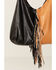 Image #3 - Understated Leather Women's Oversized Fringe Shoulder Bag, Black/tan, hi-res