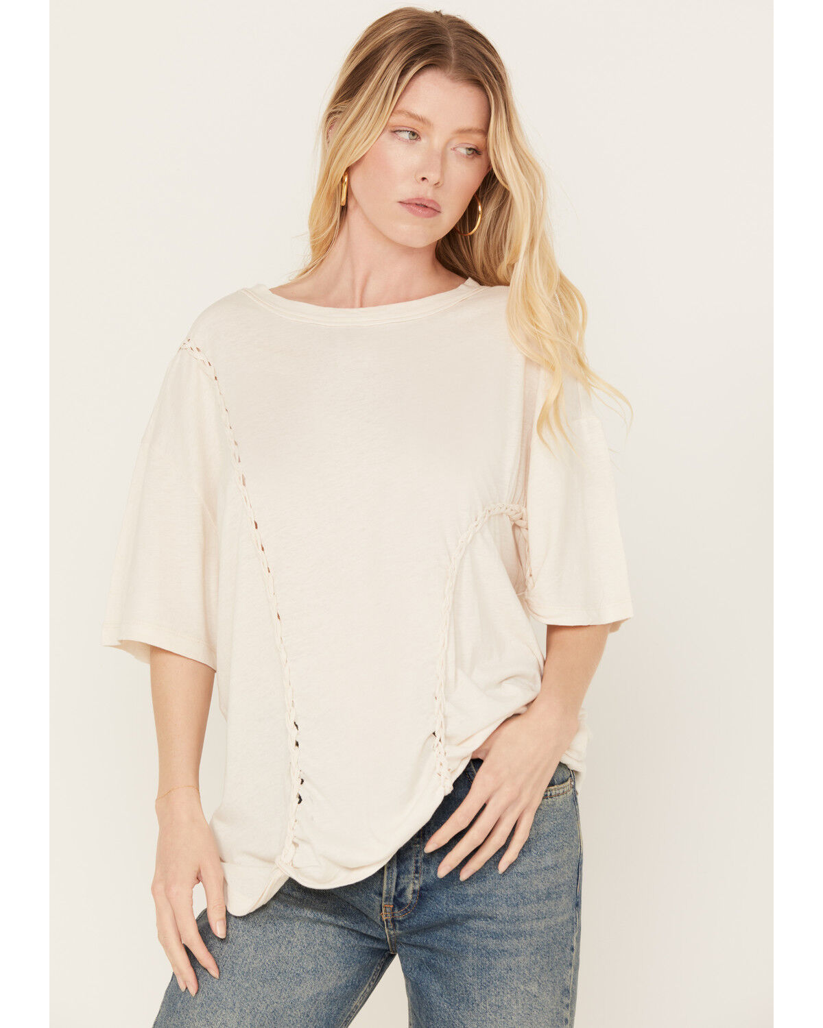 Image #1 - Free People Women's Moonlit Midi Shirt, Natural, hi-res