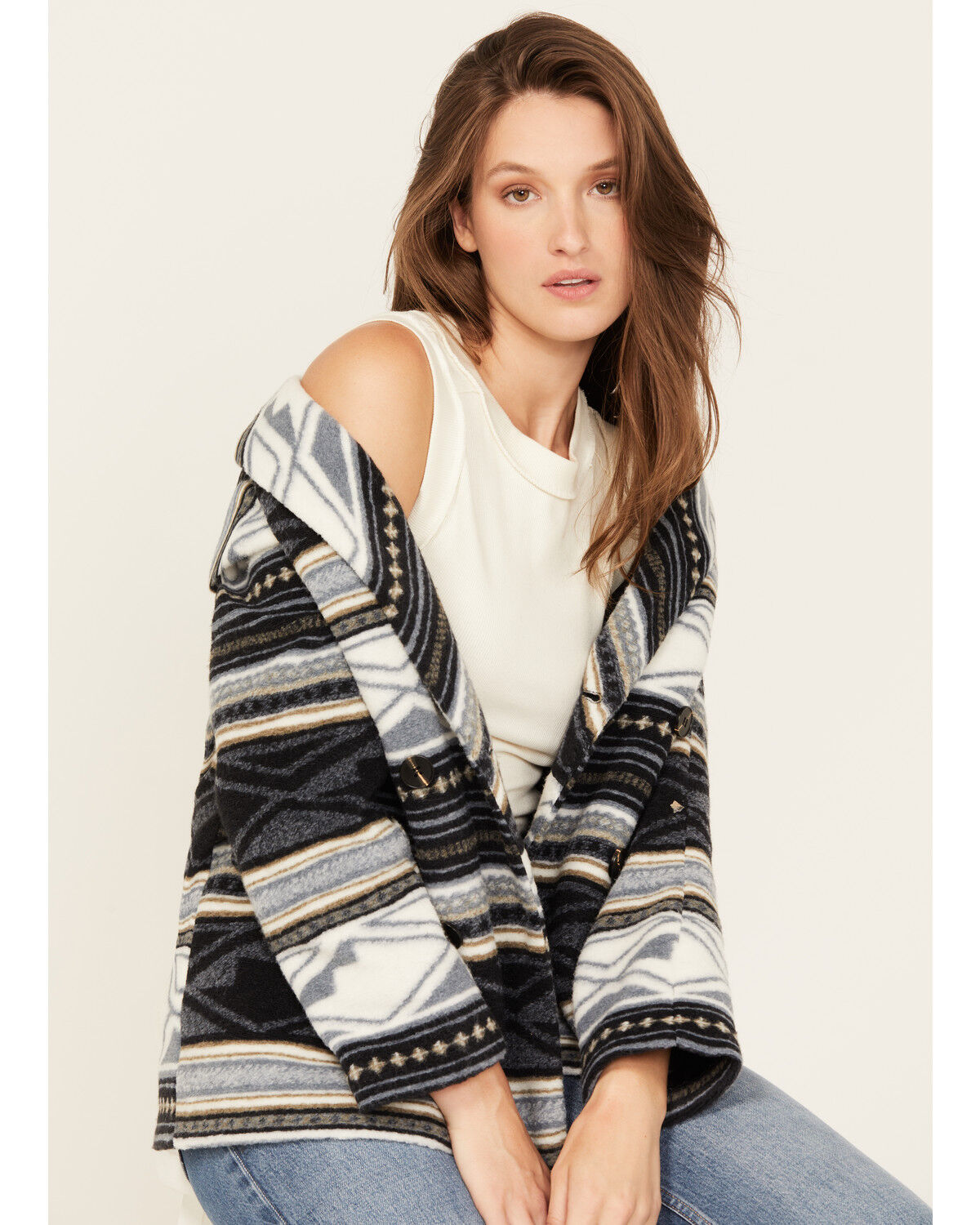 Image #1 - Driftwood Women's Blanch Southwestern Print Blazer, Multi, hi-res
