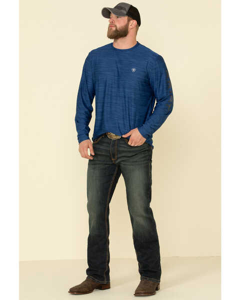 Image #3 - Ariat Men's Charger Logo Graphic Long Sleeve T-Shirt , Blue, hi-res