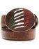 Image #1 - Cody James Men's Mexican Flag Slash Brown Leather Belt, Brown, hi-res