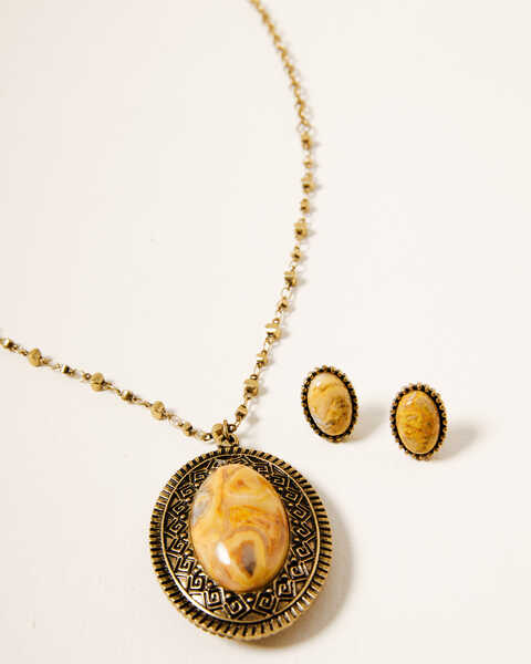 Image #2 - Shyanne Women's Winslow Reversible Medallion Necklace Set, Gold, hi-res