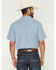 Image #4 - Cody James Men's Horizon Chambray Light Wash Short Sleeve Snap Western Shirt, Light Wash, hi-res