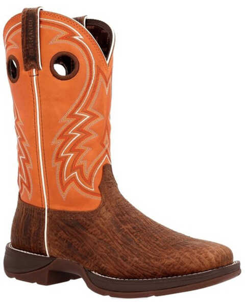 Image #1 - Durango Men's Rebel Performance Western Boots - Square Toe , Orange, hi-res
