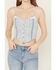 Image #3 - Miss Me Women's Denim Sleeveless Button-Down Bustier, Blue, hi-res