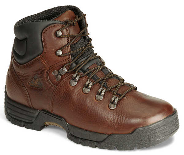 Rocky Men's 6" Non-Steel Toe Mobilite Work Boots - Round Toe, Brown, hi-res