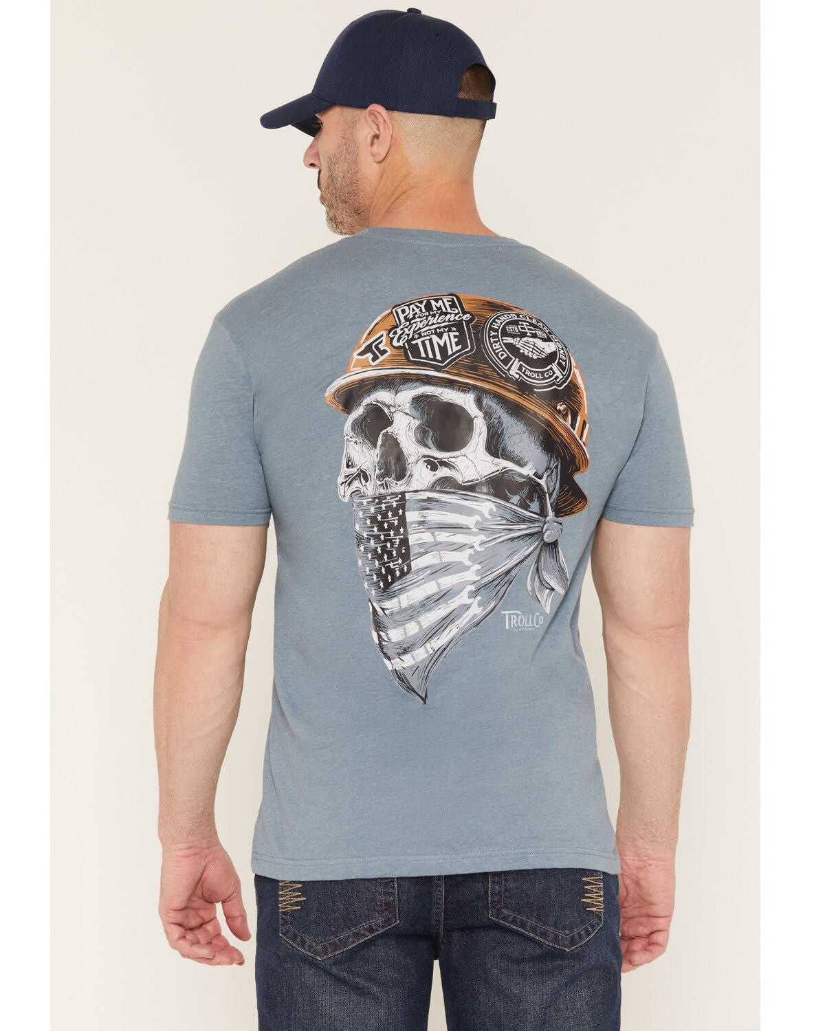 Image #1 - Troll Co Men's Headstrong Short Sleeve Graphic T-Shirt, Blue, hi-res