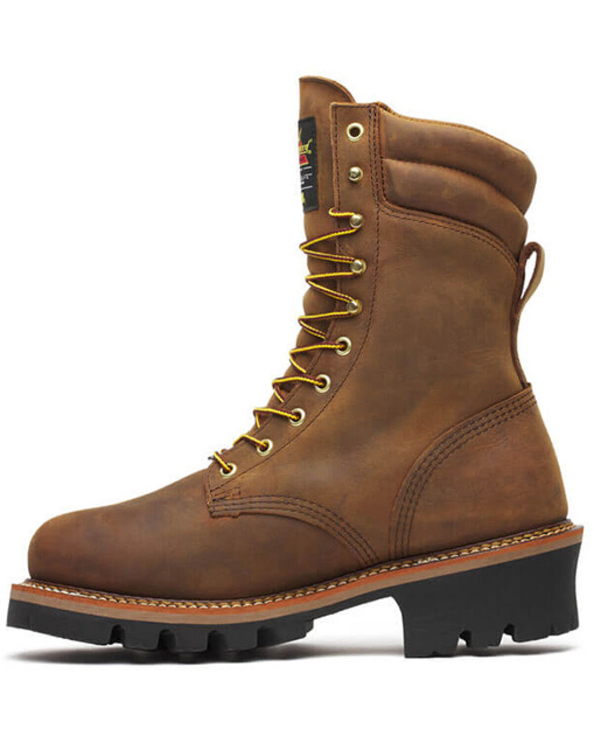 Image #3 - Thorogood Men's Logger Series 9" Crazy Horse Waterproof Insulated Made In The USA Work Boots - Soft Toe, Brown, hi-res