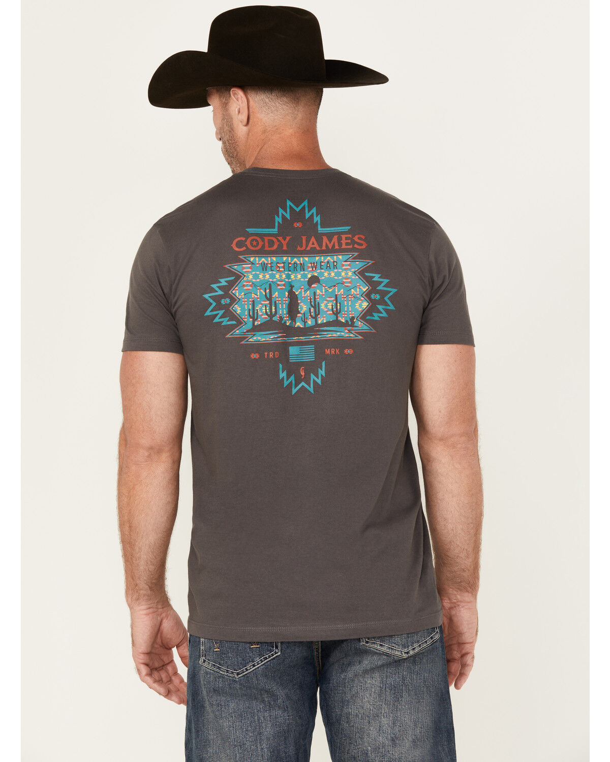 Image #1 - Cody James Men's Southwest Sunset Short Sleeve Graphic T-Shirt, Charcoal, hi-res