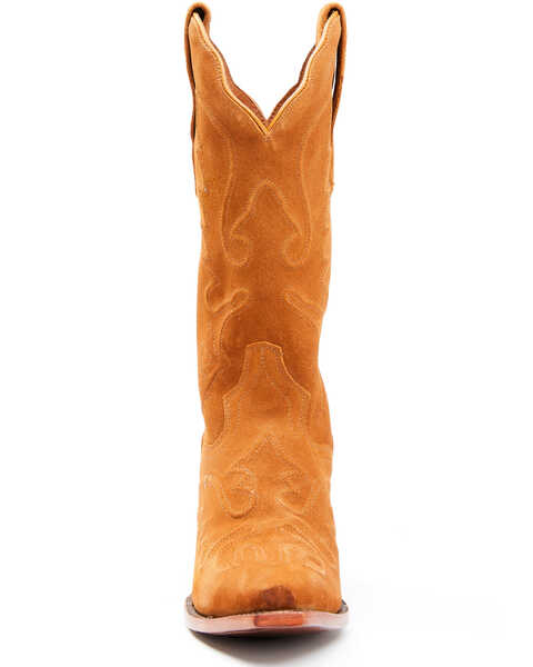 Image #4 - Dan Post Women's Suede Western Boots - Snip Toe, Honey, hi-res