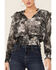 Image #3 - Revel Women's Toile Print Smocked Long Sleeve Top, Black, hi-res