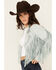 Image #2 - Saints & Hearts Women's Faux Suede Fringe Jacket, Blue, hi-res