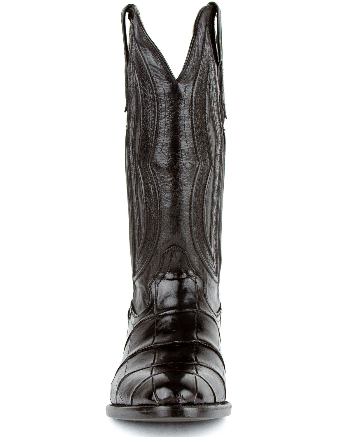 Image #4 - Ferrini Men's Stallion Alligator Belly Western Boots - Round Toe, Black, hi-res