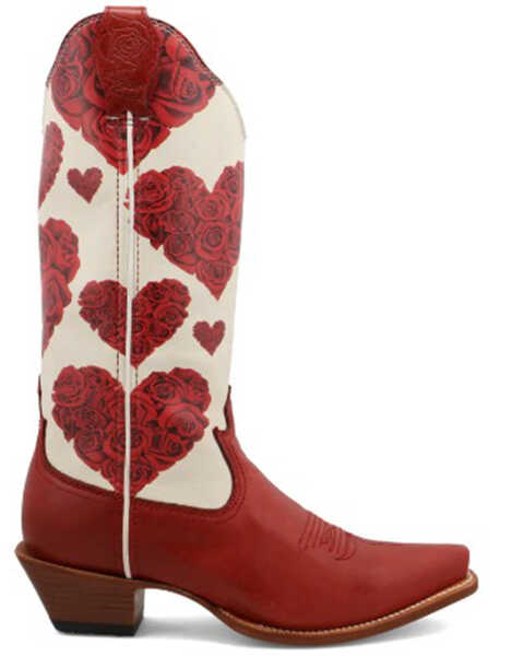 Image #2 - Twisted X Women's Steppin' Out Western Boots - Snip Toe, Red, hi-res