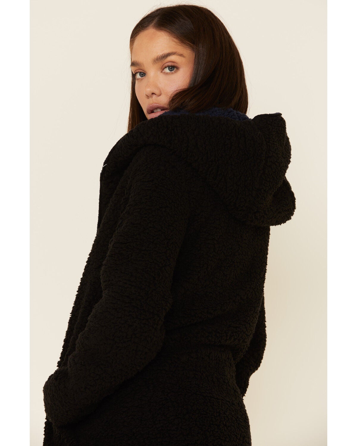 sherpa open front jacket