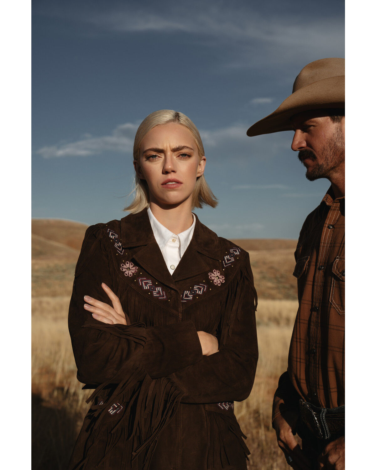 Image #1 - Idyllwind Women's Batavia Embroidered Fringe Suede Coat, Dark Brown, hi-res