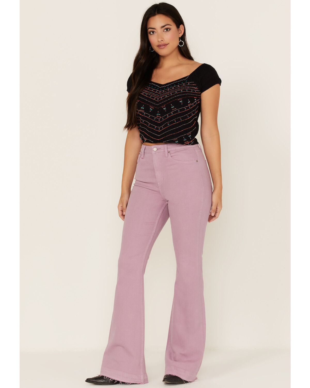 Image #1 - Idyllwind Women's Dusty High Rise Flare Jeans, Mauve, hi-res