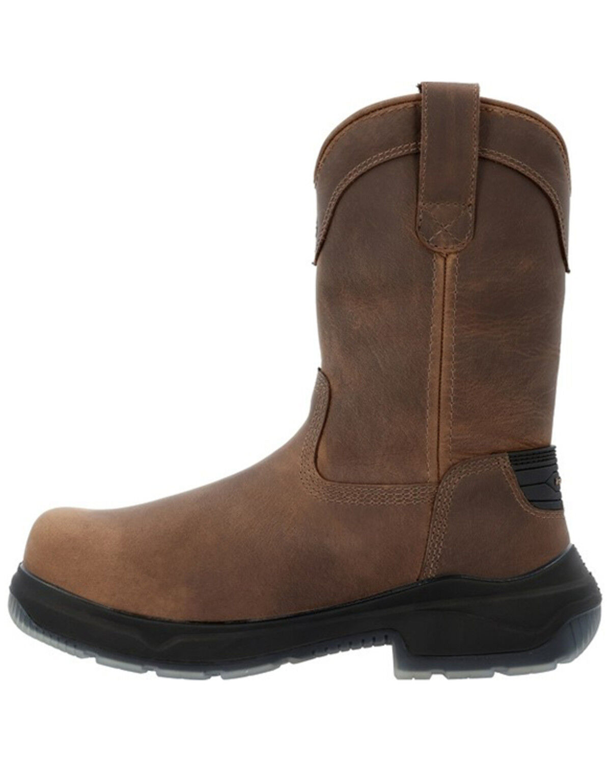 Image #3 - Georgia Men's Flxpoint Ultra Waterproof Wellington Pull On Work Boot - Composite Toe, Black/brown, hi-res