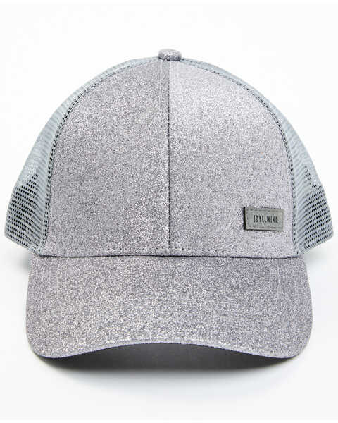 Idyllwind Women's Silver Glitter Baseball Hat, Silver, hi-res