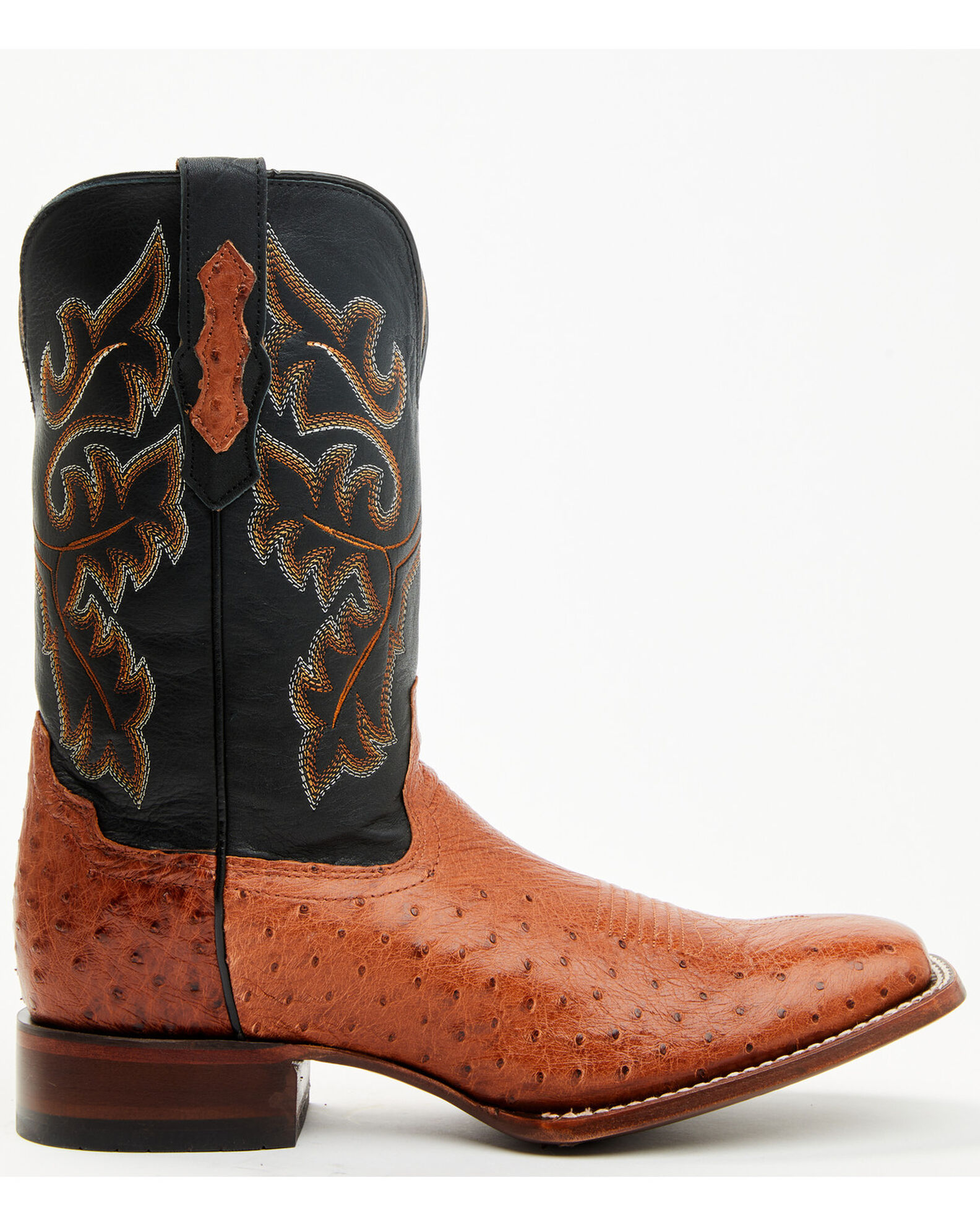 Image #2 - Cody James Men's Exotic Ostrich Western Boots - Broad Square Toe, Cognac, hi-res