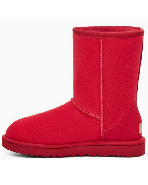 Image #3 - Ugg Women's Classic Short II Pull On Boots - Round Toe, Red, hi-res